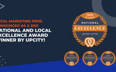 Local Marketing Pros Announced as a 2021 National and Local Excellence Award Winner by UpCity!