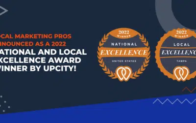 Local Marketing Pros Announced as a 2022 National and Local Excellence Award Winner by UpCity!